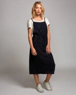RVCA Fortune Midi Overall In Black Dress