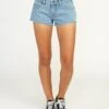 RVCA Hello Mellow Denim Cutoff In Blue Shorts -Surf Wear Women Store HS1565219897