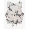 Roxy Same Old Love Cropped Tie Front In Heritage Heather Darwin (Sgr6) Tank Top