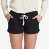 Roxy Oceanside Linen In Black Shorts -Surf Wear Women Store HS1594075284