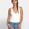 RVCA Minted In White Tank Top -Surf Wear Women Store HS1599681346