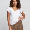 RVCA WoAsh Tee Shirt In White -Surf Wear Women Store HS1600817141