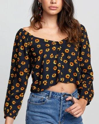 RVCA Cartia Top In Black Shirt 3 RVCA Cartia Top In Black Shirt