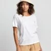 RVCA WoWyatt Tee Shirt In White -Surf Wear Women Store HS1603391852