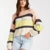 Billabong Seeing Stripes In Lemongrass (Les) Sweater -Surf Wear Women Store HS1610058872