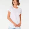 Rip Curl WoLongboard Plains Tee Shirt In White -Surf Wear Women Store HS1610391641
