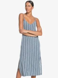 Roxy Promised Land Strappy In Mood Indigo Will Stripes (Bsp4) Dress