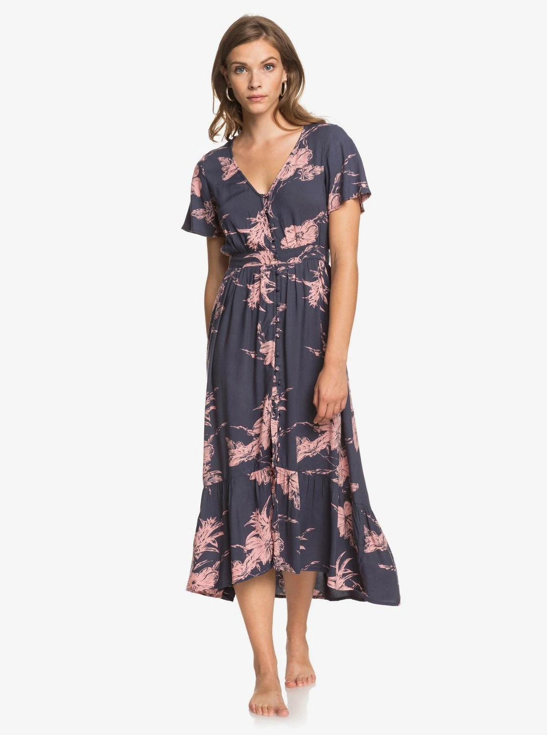 Roxy Bright Daylight Short Sleeve Maxi In Mood Indigo Vertigo (Bsp6) Dress 2 Roxy Bright Daylight Short Sleeve Maxi In Mood Indigo Vertigo (Bsp6) Dress