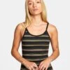 RVCA Distance Stripe In Black Tank Top -Surf Wear Women Store HS1615600860