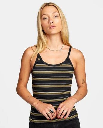RVCA Distance Stripe In Black Tank Top 3 RVCA Distance Stripe In Black Tank Top