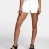 RVCA Georgie High Rise Denim In White Shorts 1 RVCA Georgie High Rise Denim In White Shorts -Surf Wear Women Store HS1615835030
