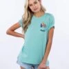 Rip Curl WoParadise Pocket Tee Shirt In Teal 1 Rip Curl WoParadise Pocket Tee Shirt In Teal -Surf Wear Women Store HS1616460985