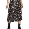 RVCA Floral Pop Midi In Black Skirt -Surf Wear Women Store HS1617741031