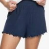 Roxy Cozy Day Rib Knit Lounge In Mood Indigo Shorts -Surf Wear Women Store HS1618850020