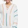 Roxy Bay Of Rainbows Hoodie In White Sweater
