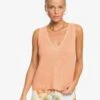 Roxy Bright Place Sleeveless In Coral Sweater -Surf Wear Women Store HS1618858151