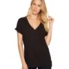 HURLEY Perfect V Short Sleeve Tee (black) -Surf Wear Women Store Z4260805