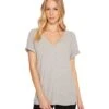 HURLEY Perfect V Short Sleeve Tee (grey Heather) -Surf Wear Women Store Z4260806