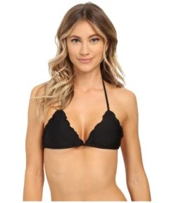 Cosita Buena Wavey Triangle Bikini Top (black)